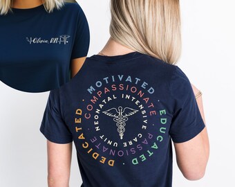 Gepersonaliseerde NICU-verpleegkundige T-shirt: T-shirt neonatale intensive care