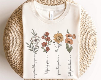 Floral Occupational Therapy Shirt, Retro OT Gift