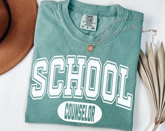 Camisa de consejero escolar Comfort Colors: camiseta de algodón teñida en prenda