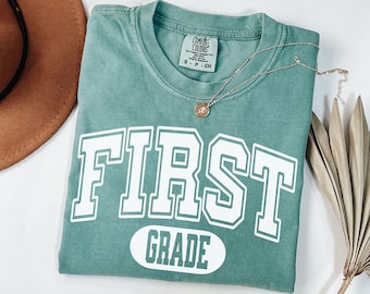 Retro First Grade Teacher Shirt, 1st Grade Comfort Colors Tee