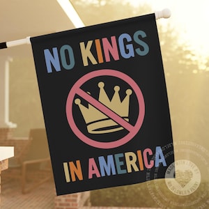 Political Garden Flag,Anti Trump Flag No Kings in America Garden & House Banner,Resist Fascism Democracy House Flag, Anti-MAGA Outdoor Flag