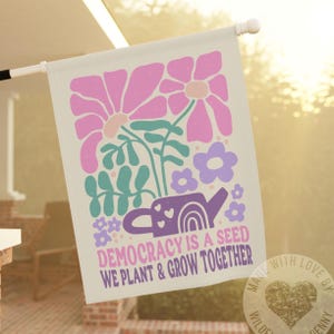 Political Protest Resist Garden Flag,Activist Yard Sign,Democracy Floral House Flag,Liberal Outdoor Flag,Community Garden Banner Flag