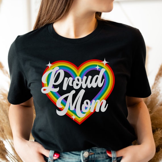 Womens Proud Mom Rainbow T-Shirt Gay Lesbian Pride Shirt Womens Proud Mom Rainbow T-Shirt Gay Lesbian Pride Shirt