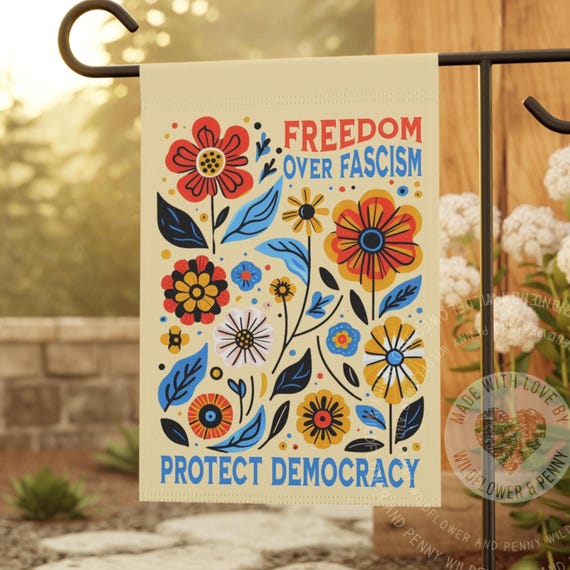 Political Yard Flags,Subtle Anti Trump Flag,Anti Fascist Banner,FDT Garden Sign,Anti Maga Movement,Resistance Protect Democracy Garden Flag