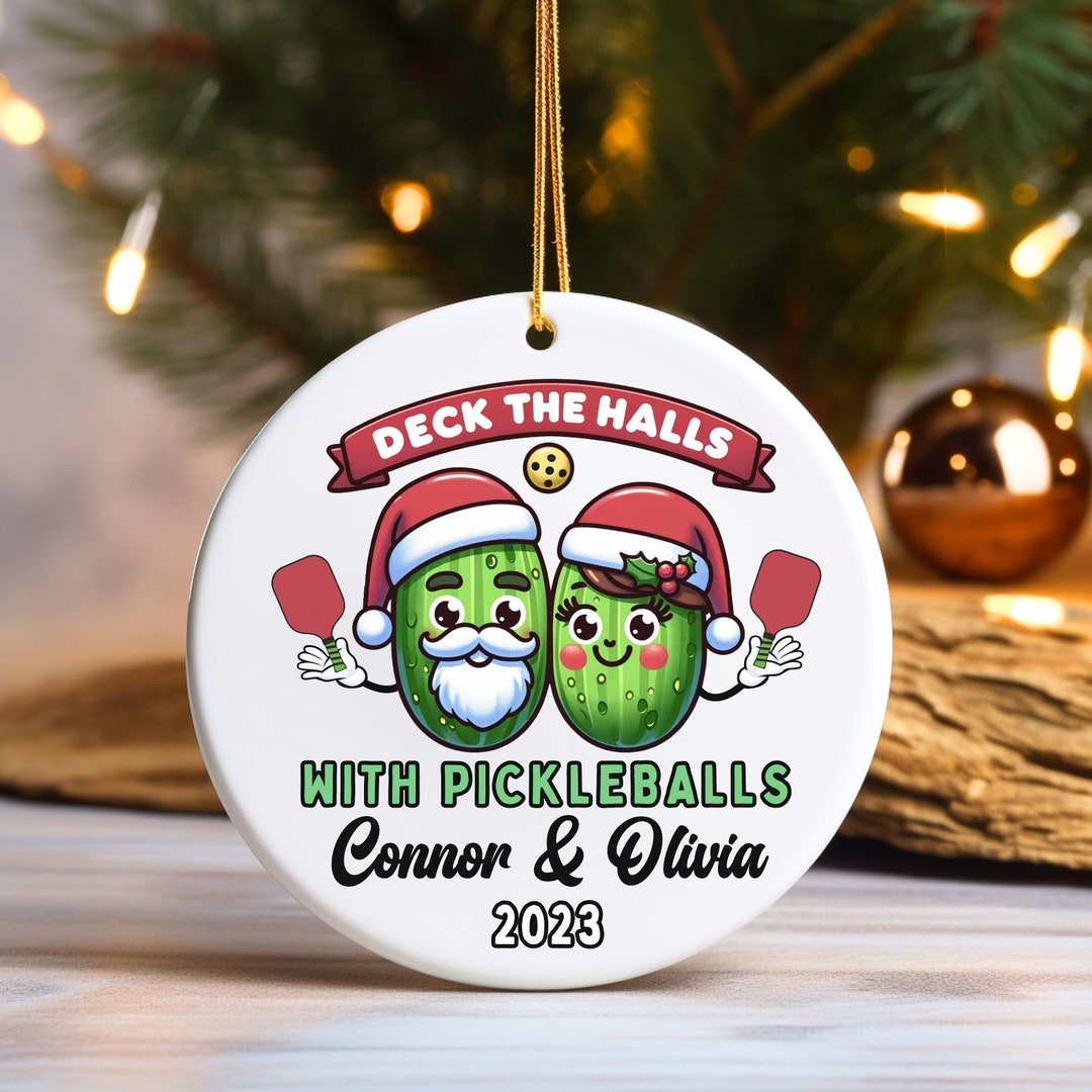 Pickleball Gift, Pickleball Christmas Ornament,personalized Pickleball Couples Christmas
