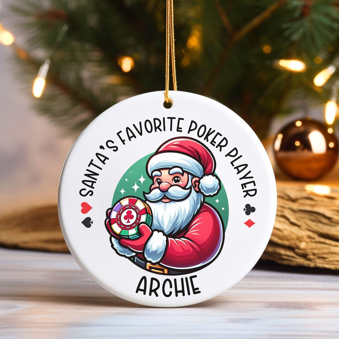 Personalized Poker Player Christmas Ornament: Custom Card Game Gift ...