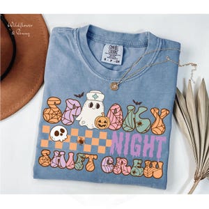 Night Shift Halloween Shirt,Night Nurse Shirt, Comfort Colors Nurse Tee, Fall Nursing Shirt, Spooky Night Shift Team Top, Gift for RN or CNA
