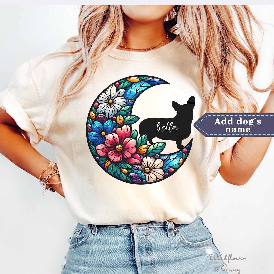 Custom Corgi Gifts for Corgi Lovers,corgi T Shirt,floral Corgi,corgi ...