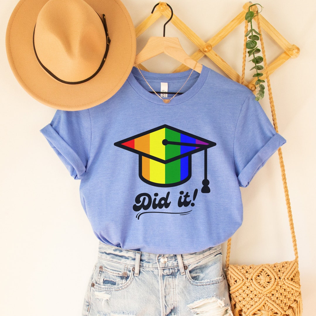 Rainbow Graduation Cap T-shirt, LGBT Pride Gift - Etsy