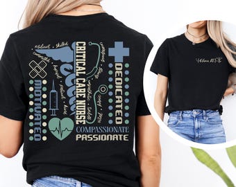 Camiseta personalizada de enfermera de cuidados intensivos, regalo para enfermera de la UCC