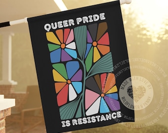 Floral LGBTQ+ Pride Garden Flag, Resistance Banner