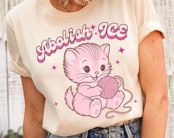Abolish ICE Cat T-Shirt, Pro Immigrant Tee, Feminist Shirt