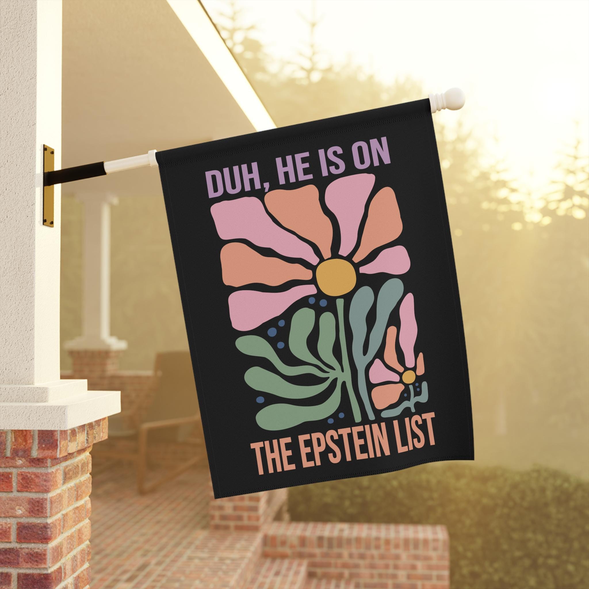 Discover Subtle Anti Trump House Flag, Leftist Floral House Flag, Anti MAGA Yard Decor, Political Outdoor Banner, Epstein List Protest Flag