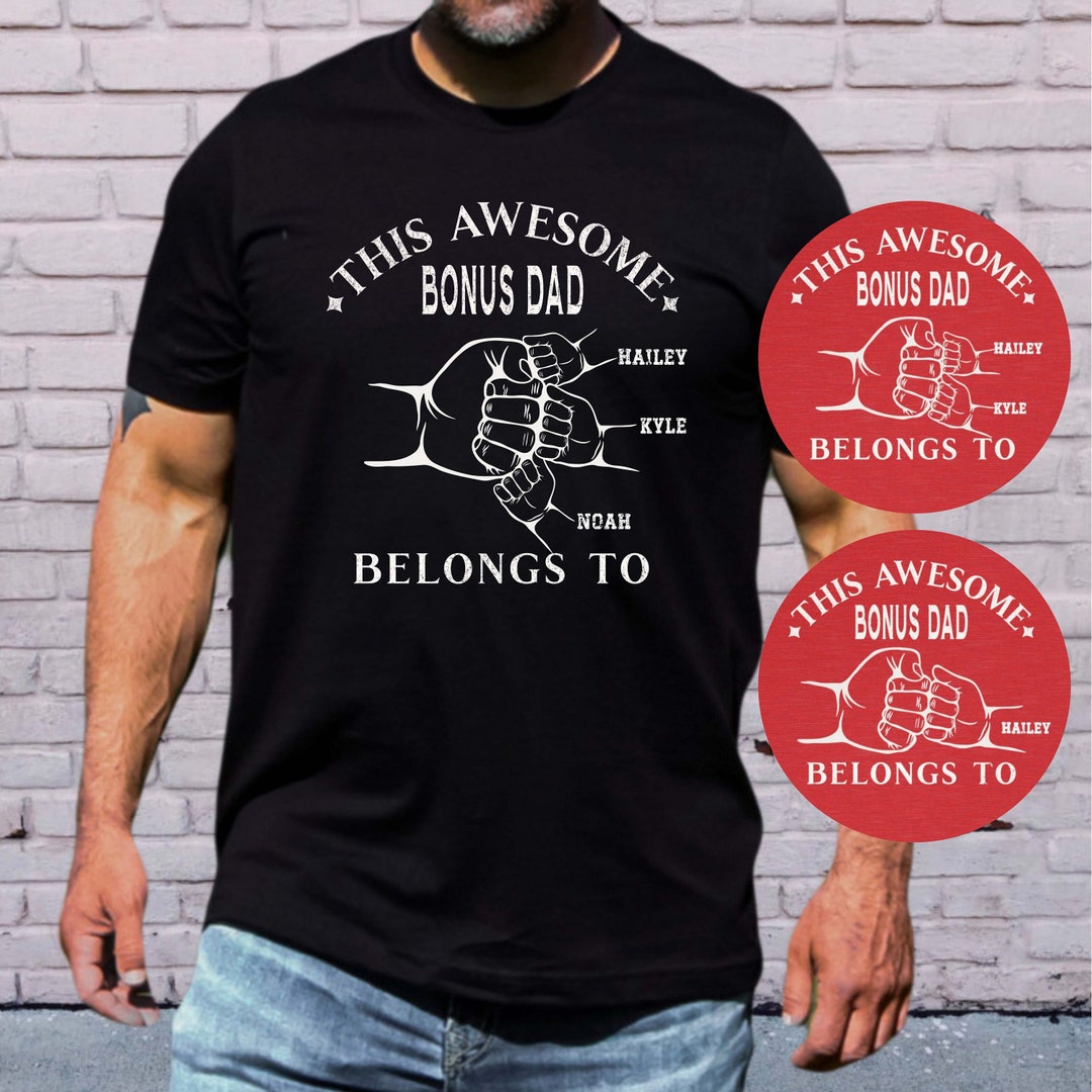 Bonus Dad Shirts
 Personalized Bonus Dad Shirt Fist Bump Bonus Dad Shirt Retro Etsy