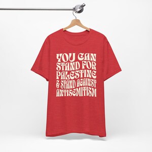 Free Palestine Shirt - Free Gaza Tee - Human Rights Shirt - Protest Shirt - Anti Racism - Political Top - Israel Zionist Heather Red