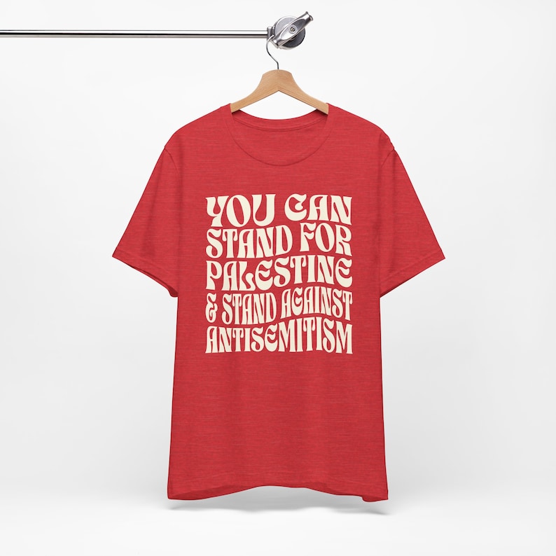 Free Palestine Shirt - Free Gaza Tee - Human Rights Shirt - Protest Shirt - Anti Racism - Political Top - Israel Zionist Heather Red