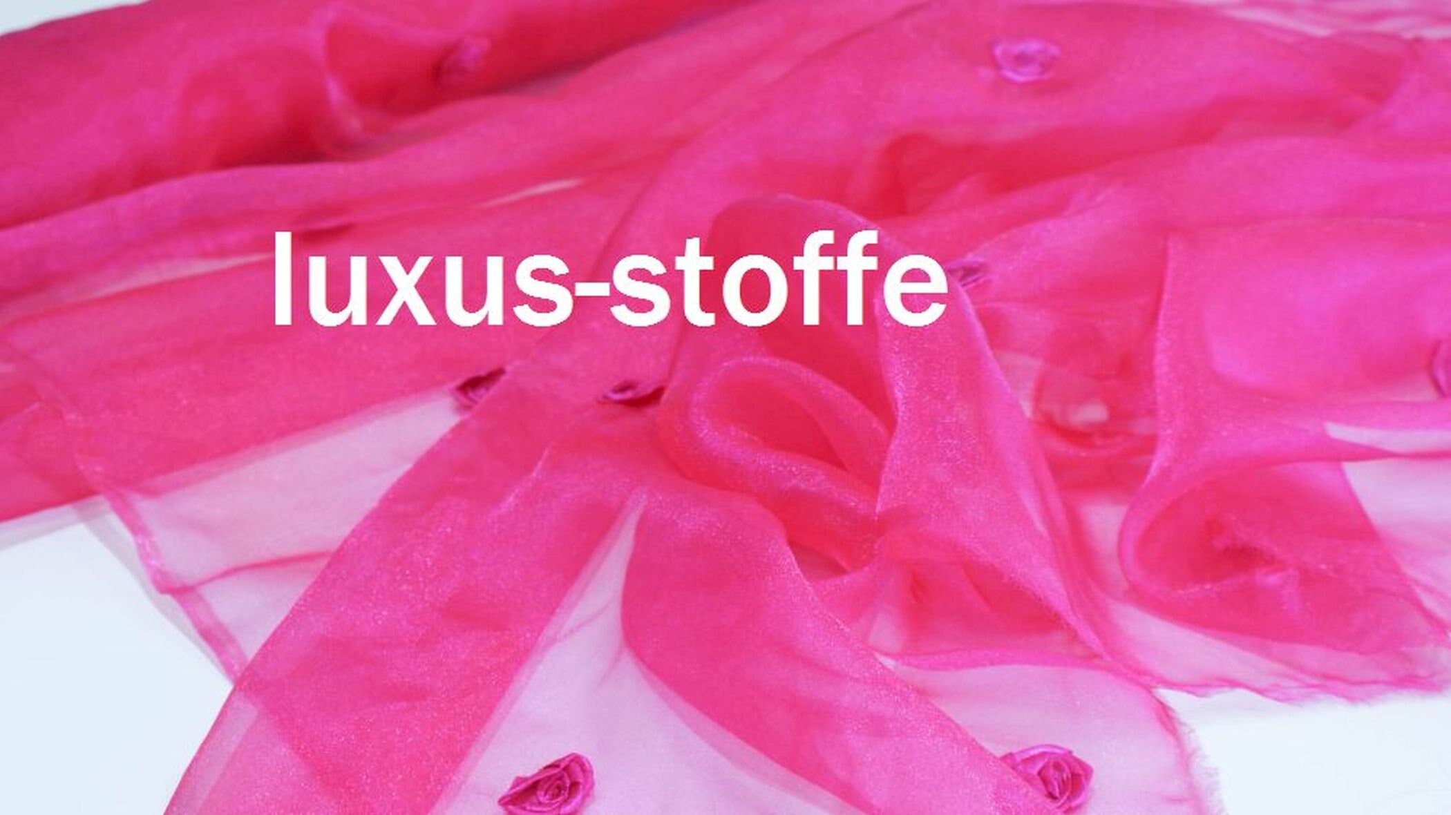 CLEARANCE SALE Organza Fabric With Roses Decorative Fabric Fuchsia