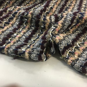 CLEARANCE SALE Knit Fabric Bordeaux Grey 0.5 m Chunky Knit Fashion Fabric