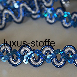 CLEARANCE SALE Noble border blue silver sequins border medieval border dirndl border decoration