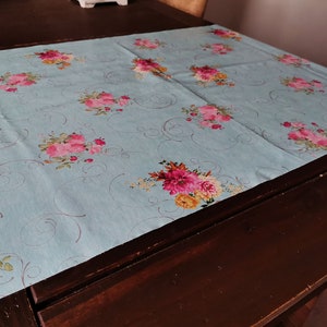 CLEARANCE SALE Oilcloth Tablecloth Roses