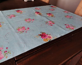 Oilcloth tablecloth roses