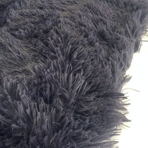 CLEARANCE SALE Shaggy fabric Dark-Grey Fur Longhair fur Shaggy fur Fur fabric Flokati Faux fur Plush Faux fur Soft