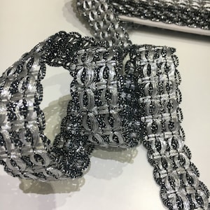 CLEARANCE SALE Noble border Black Silver border Medieval border Dirndl border Decoration Passementerie border