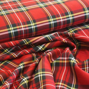 CLEARANCE SALE Tartan Red Tartan Check Fabric Blazer Fabric Trouser Fabric Decorative Fabric