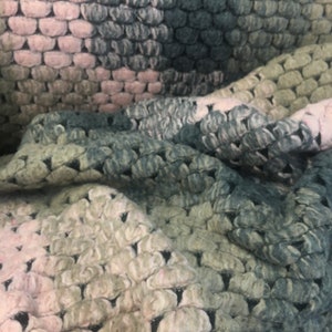 CLEARANCE SALE Knit Fabric Pink Grey 0.5 m Wool Fabric Chunky Knit