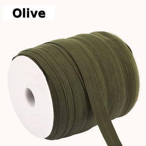 Bias binding olive 100% cotton 20 mm by the meter