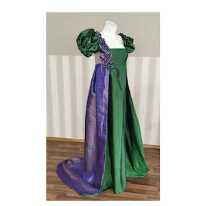 Empire Dress with Brocade Regency Dress Imperial waist regency era dress gown
