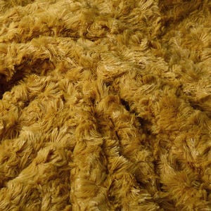 CLEARANCE SALE Fur Fabric Mustard Yellow Shorthair Flokati Faux Fur Plush Faux Fur Soft Warm