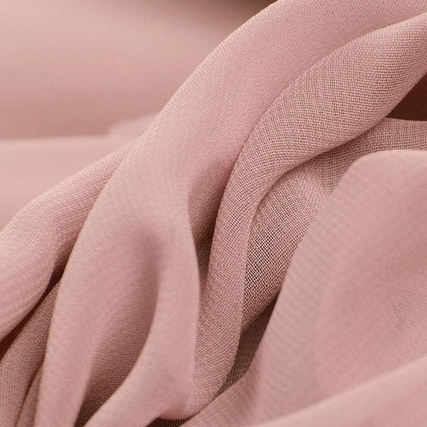 Chiffon Stoffe Rosé uni als Meterware, weich fallen Chiffonstoff Voile