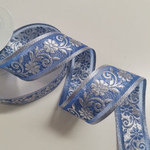 Border blue silver border medieval dirndl decoration