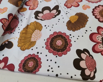 Cotton jersey fabric floral from 50 cm - Oeko-Tex certified KT129
