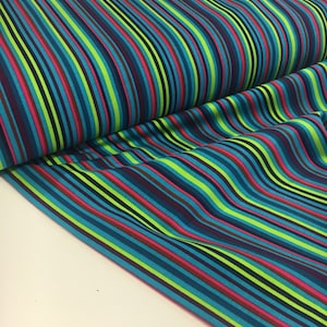 CLEARANCE SALE Jersey fabric stripes cotton jersey fabric sold by the meter from 50 cm Oeko-Tex certified jersey fabric cotton striped colorful KT90