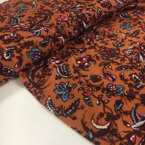 CLEARANCE SALE Viscose Fabric Summer Light Brown Fabric Dresses Viscose Fabric Blouse Fabric Flowers Viscose Woven Fabric Blouse Fabric