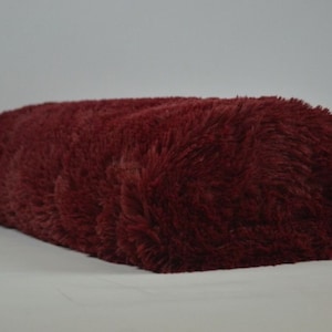 CLEARANCE SALE Shaggy fabric DARK RED Fur Longhair fur Shaggy fur Fur fabric Flokati Faux fur Plush Faux fur Soft
