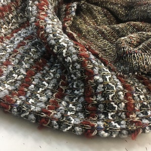 CLEARANCE SALE Knit Fabric Brown Grey 0.5 m Chunky Knit Fashion Fabric