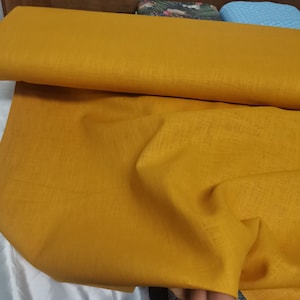 Linen fabric linen viscose saffron yellow