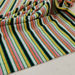 CLEARANCE SALE Jersey fabric stripes Cotton jersey fabric sold by the meter from 50 cm Oeko-Tex certified Jersey fabric cotton striped Colorful