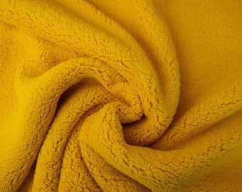 Teddy fabric 0.50 m mustard yellow plush soft warm