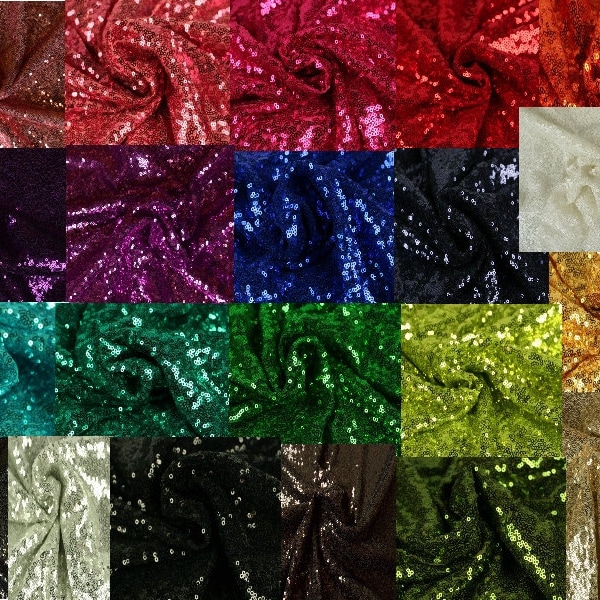 Pailletten Stoffe 0,50m  in 22 Farben Glitter hochwertig Paillettenstoff Glitzer Bekleidungsstoff sequin Fabrics