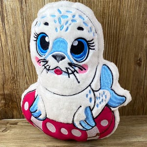 Embroidery file ITH seal Eddy for frame 16 x 26 cm, machine embroidery, ITH embroidery pattern with animal motif