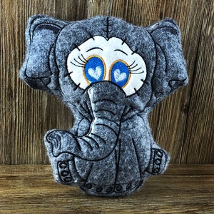 Embroidery file ITH Elephant EMILY for frame 16×26 cm, machine embroidery, ITH embroidery pattern with animal motif
