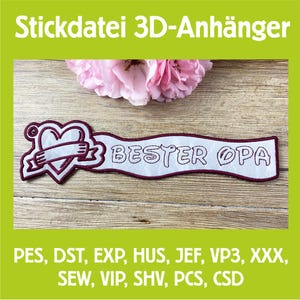 Può includere: Toppa ricamata con cuore e banner. Il banner recita "BESTER OPA" in filo rosso scuro su sfondo bianco. La toppa, bordata in rosso scuro, è adatta per lavori creativi o decorazioni di abbigliamento.