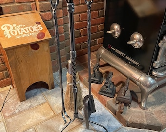 Hand Forged fireplace tool set