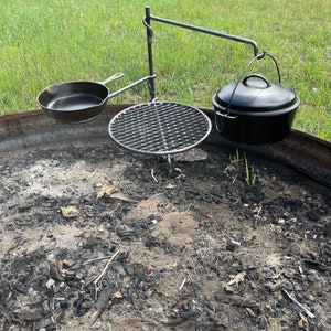 Campfire stake grill, hand forged. Dutch oven not included