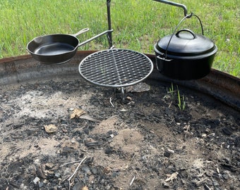 Campfire stake grill, hand forged. Dutch oven not included