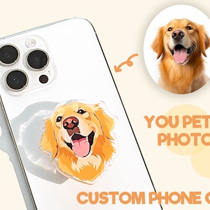 Personalized Cute Pet Animal Phone Grips,Customized hand-painted Phone Holder,Custom Pet Phone Grip,Epoxy Phone Holder,Gift for Pet Lover